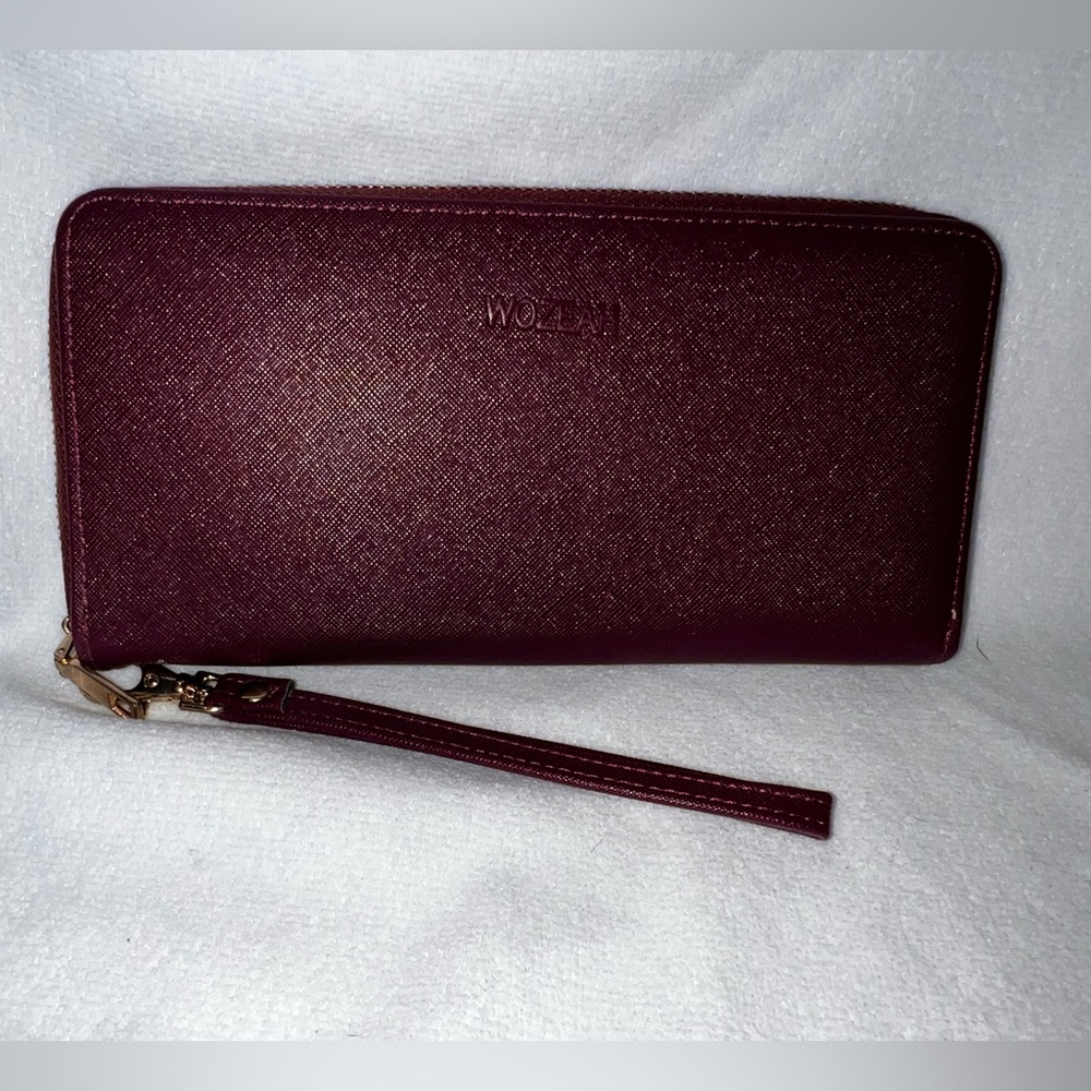 Women's RFID Blocking PU Leather Zip Around Wallet Clutch